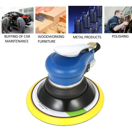 6 Inches 10000RPM Dual Action Pneumatic Air Sander Car Paint Care Tool Polishing Machine Electric Woodworking Grinder Polisher