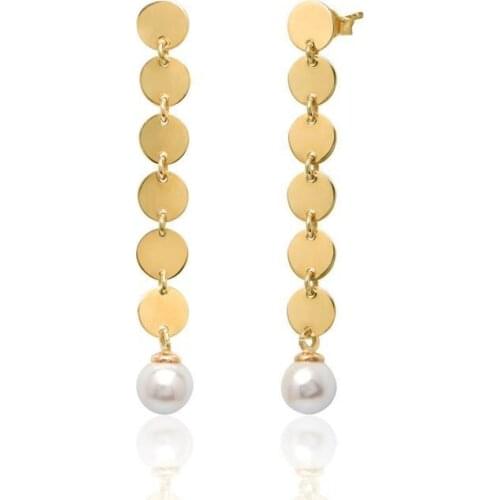 Sequin with pearls Dangle Earrings
