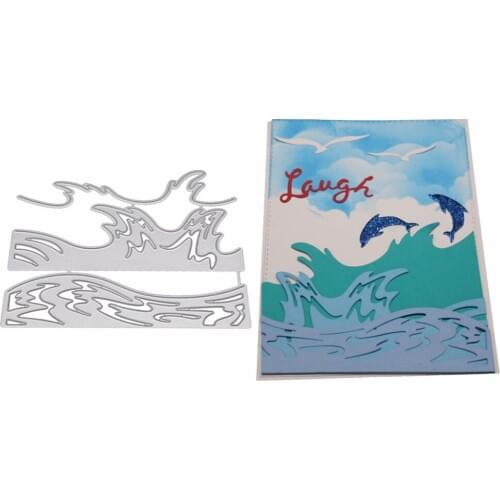 Wave Metal Cutting Dies Stencil DIY Scrapbooking Album Stamp Paper Card Embossing Craft Decor