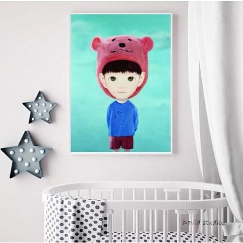 Janpanese Painter Funny Cartoon Oil Painting Hand Made On Canvas Graffiti Art Oil Painting For Kids Wall Decoration