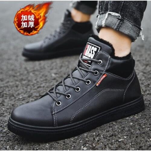 Winter Super Warm Boots Mens Winter Ankle sneakers Boots Men Leather Artificial Fur Snow Boots Men Winter Dress Shoes erkek bot