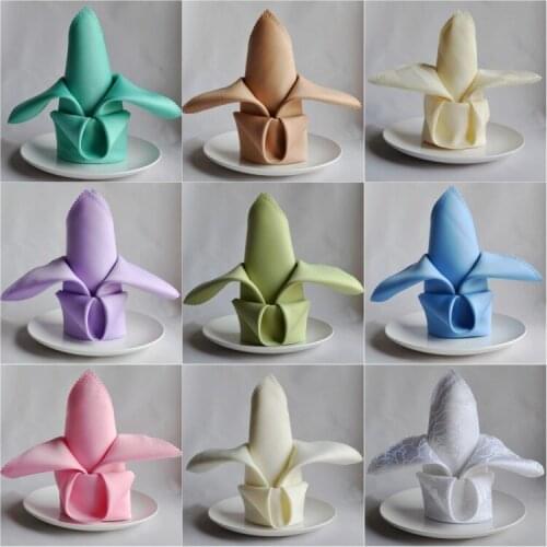 10pcs/lot White Square 18" Linen Napkin Diner Handkerchief Hanky Banequets Wedding For Pocket Hot Sale High Quanlity