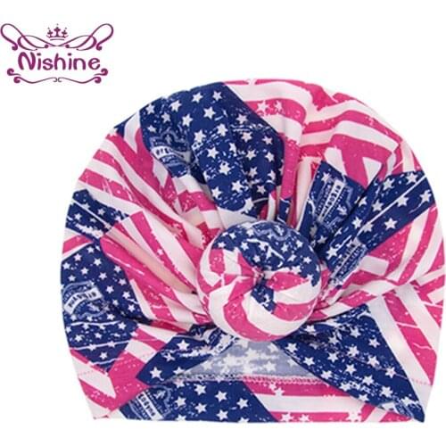 19*17 CM Fashion Striped Print Infant Hat Cute Stars Pattern Donut Baby Girl Caps Handmade Round Ball Headwear Photography Props