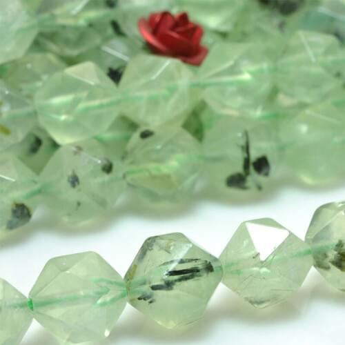 5-12mm Natural Faceted Green Prehnites Stone Beads For Jewelry Making Beads Bracelet For Women 15'' Needlework DIY Beads Trinket