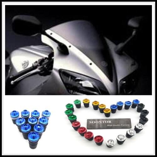 5mm motorcycle Windshield Windscreen Fastener Spike Bolts kit Screw Nuts for SUZUKI BANDIT GSF1250 KTM Bajaj PulsaR 200