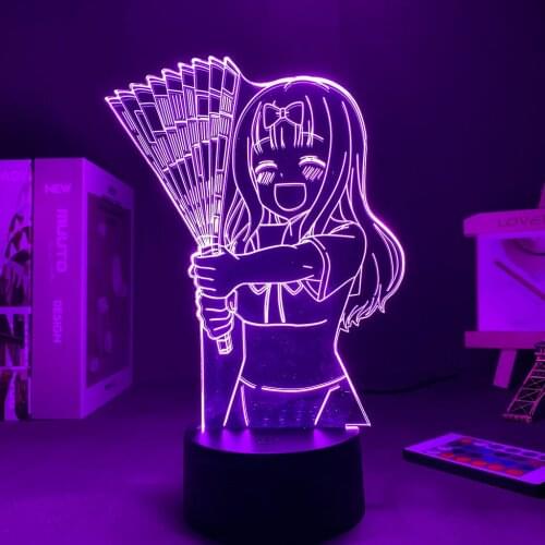 Anime 3D Lamp Kaguya Sama Love Is War Chika Fujiwara Led Night Light for Home Bedroom Decor Nightlight Gift