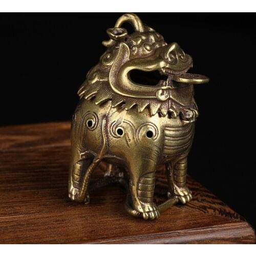 Antique Bronze Chinese Mythical Beast Figurine Incense Burners Ornament Classical Brass Sandalwood Censer Home Decoration Crafts