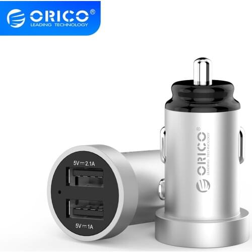 ORICO 5V 12W Mini Dual USB Car Charger Fast Charging for iPhone Huawei Xiaomi Power Socket Adapter Cigarette Lighter Car-Charger