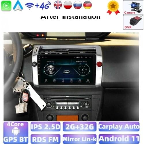Car DVD For Citroen C4 LA LC C-Triomphe C-Quatre 2004-2014 1G RAM 16G ROM Car Multimedia Player Touch Screen Car GPS Navigation