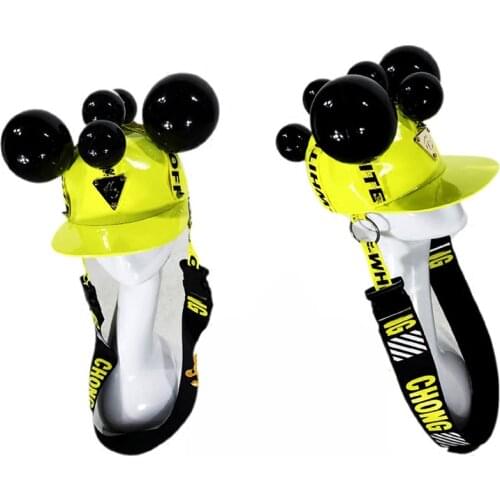 Nightclub Bar DS Men And Women Letter Ribbon Baseball Hat GOGO Costume Halloween Party Dancer Accessories Carnival Props DWY3475