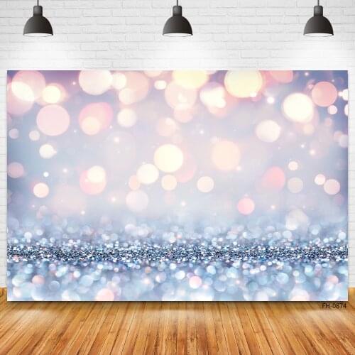 Glitter Polka Dot Photography Background Blue Pink Silver Shiny Bokeh Newborn Baby Portrait Birthday Party Photo Studio Backdrop