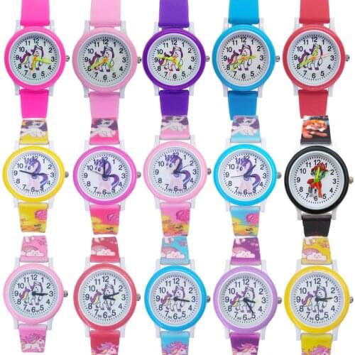 3D Cartoon Pony Watch Children Watches Clock Quartz Unicorn Watch for Girls Boys Gifts Kids Baby Wristwatch for Students