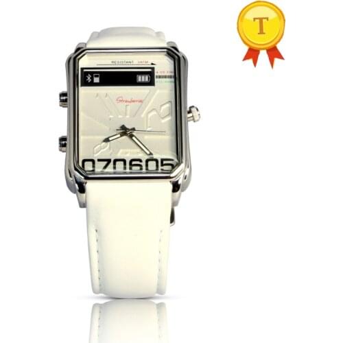 2018 waterproof OLED Phone watch lady watch with bluetooth white belt pedometer calorie Text message display for iphone 7 8 x