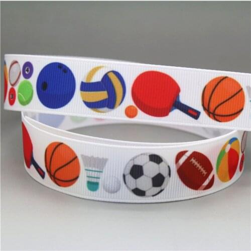 DHK 50yards sport ball printed grosgrain Ribbon Accessory hairbow headwear decoration Wholesale OEM S1033
