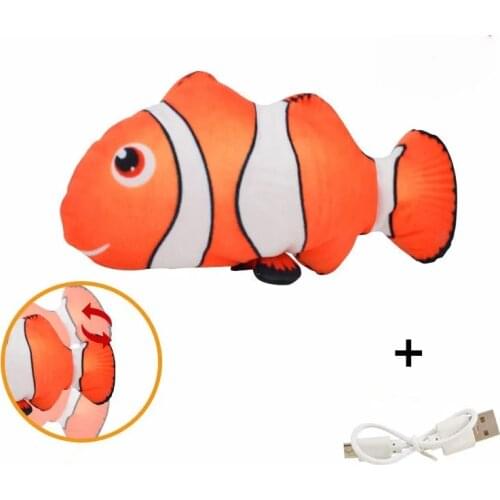 30CM Pet Cat Toy USB Charging Simulation Electric Dancing Moving Floppy Fish Cats Toy Mice & Animal Toys Cloth