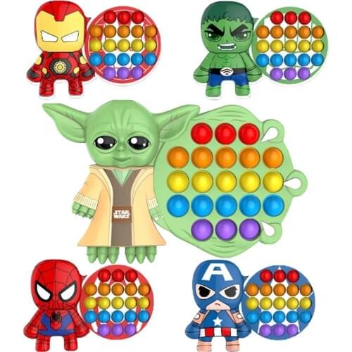 NEW Disney Marvel Fidget Simple Dimple Toy Spiderman Mickey Stress Relief Hand Fidget Toys For Kids Adult Autism Special Need