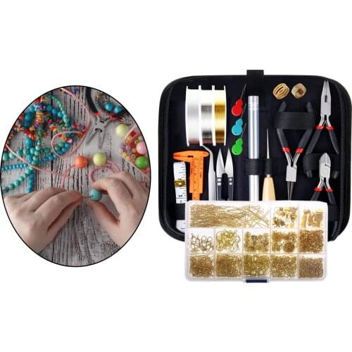 Jewelry Making Supplies Kits with Jewelry Wires and Jewelry Findings Starter Kit Jewelry Beading Making and Repair Tools Set