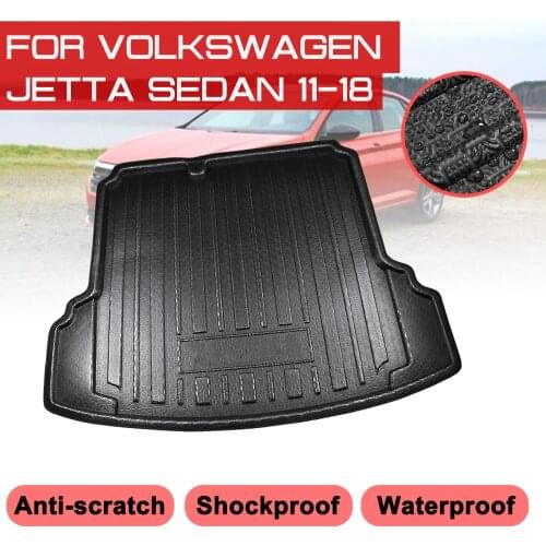 Car Rear Trunk Boot Mat For Volkswagen Jetta Sedan 2011-2018 Waterproof Floor Mats Carpet Anti Mud Tray Cargo Liner