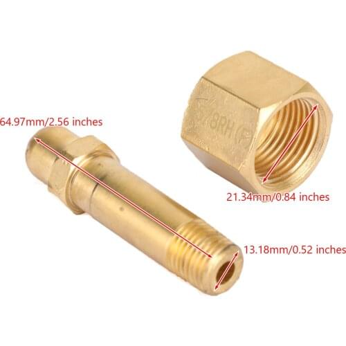 Artudatech Brass Nut & Nipple w/ Washer Fittings 1/4" NPT x G 5/8" For Reducing Regulator