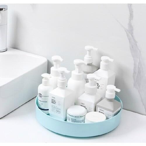 Multifunctional Anti-skid Rotating Storage Tray Kitchen Storage Containers For Spice Snack Fruit Food Plate Non Slip Bathroom