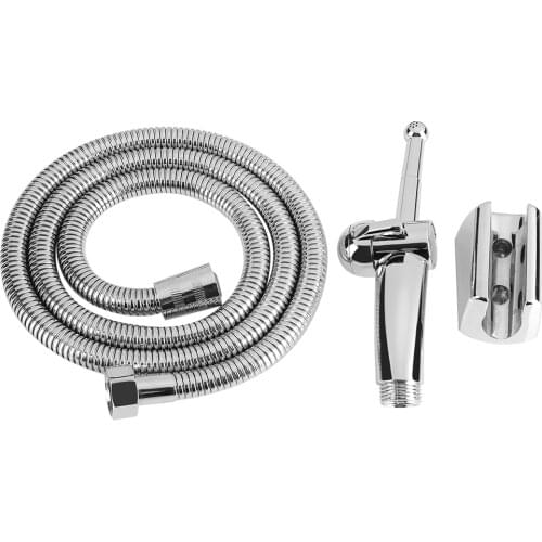 Multi-Functional Bathroom Handheld Adjustable Bidet Shower Sprayer Hose Wall Holder Silver Green Wall Bracket(Set 1)