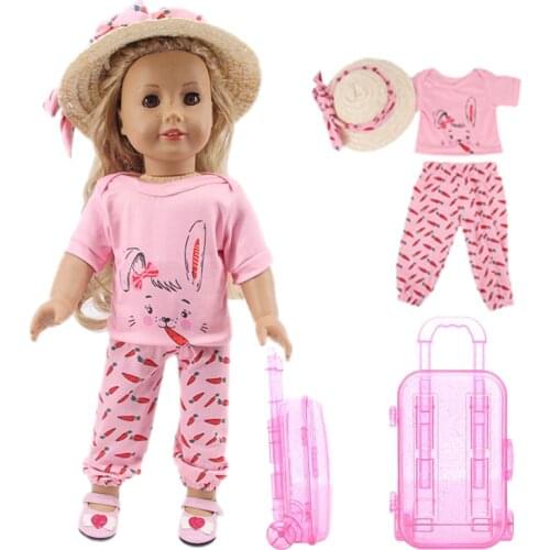 Doll Clothes Handmade Doll Clothes Dress Skirt Rabbit Shoes Luggage For14.5 Inch Wellie Wisher Doll Christmas Toy For Generation