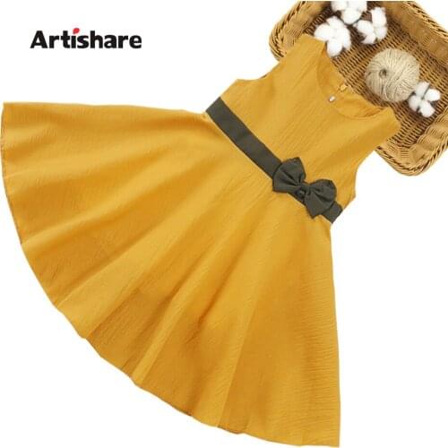 Dresses For Girls Big Bow Girls' Dresses Patchwork Children Party Dresses Summer Clothes For Girls 6 8 10 12 14