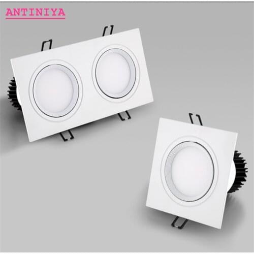 Dimmable LED COB Spotlight Ceiling lamp AC 110V 220V 7W 10W 12W 14W 20W 24W Aluminum recessed downlights Square led panel light