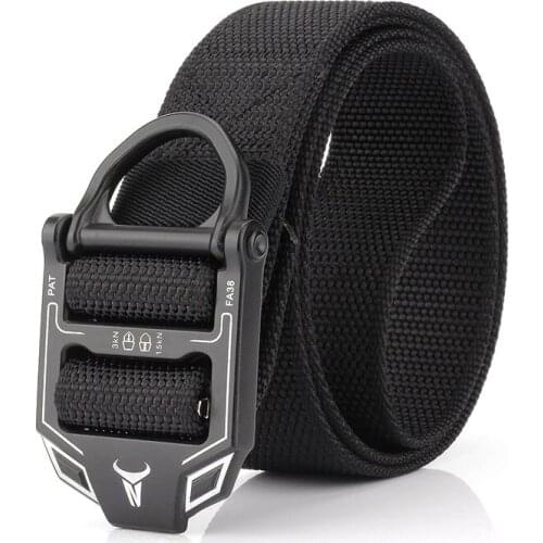 Tactical belt men and women multifunctional outdoor canvas nylon beltSmooth buckle training special forces belt