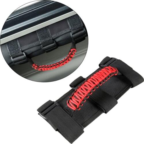 Premium Triple Straps Roll Bar Grab Handle for Jeep Wrangler YJ JK JT UTV ATV 2 to 3 Inch Bars Driving Equipment Decoration