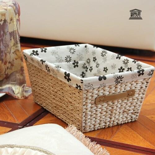 Straw storage box storage baskets organize your desktop glove box snack debris rectangular storage baskets idyllic basket