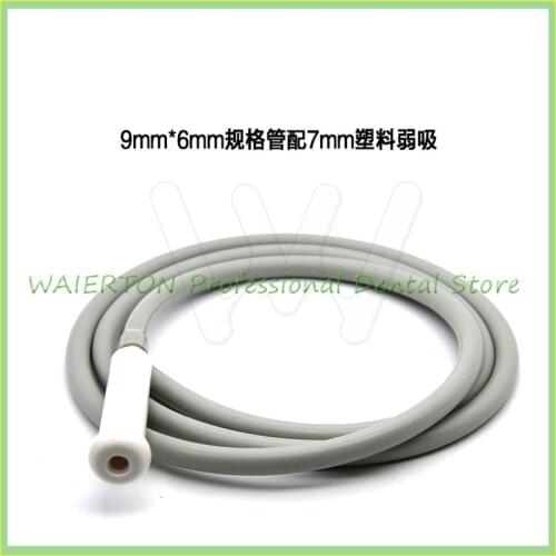 Dental Silicone Tube Saliva Ejector Weak Suction Hose 9X6mm with weak tip 7mm