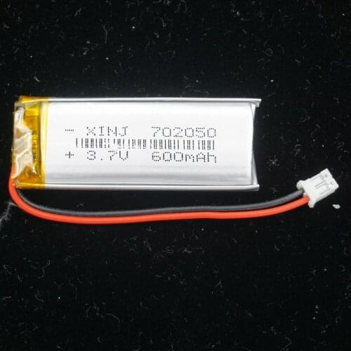XINJ 3.7V 600mAh Li Polymer Li-Po Battery cell 2pin JST-PH 2.0mm plug 702050 For GPS Sat Nav DVR DVC Camera mp4 Driving recorder