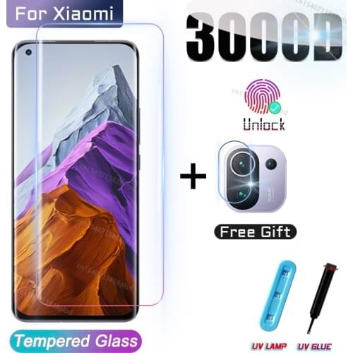 UV Tempered Glass For Xiaomi Mi 11 Ultra Screen Protector Redmi Note 10 Pro Lite Note10 10T 11i Mi10 Mi11 10S S T 11Lite 5G Film