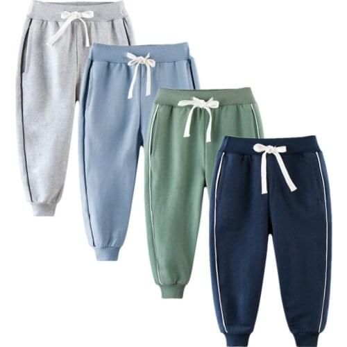 4-13 Years New Cotton Trousers Solid Sriped For Boys Girls Casual Sport Pants boy girl Enfant Garcon Kids Childrens Clothing