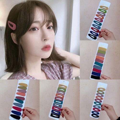 Women Barrette Hairgrips Fashion Korean Style Elegant Sweet Simple Solid Colors Pretty Candy Color Geometric Hair Accessories