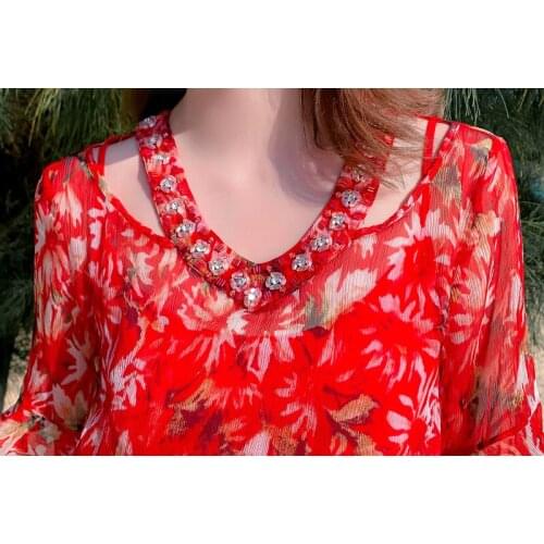 Real Summer 2020 Beach Silk Dress Women Bohemian Red Party Ladies Dresses Korean New Vestidos De Verano 09022 KJ5689