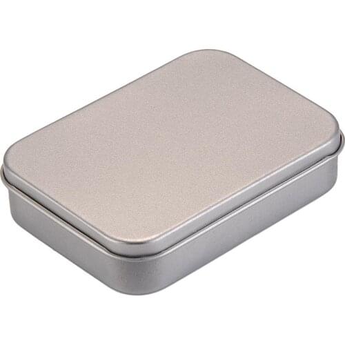 Lighter Packaging Tin Box Silver Simple Elegan Best Gift For Small Things Storage Key Tools Household Storage Gift For Boyfriend