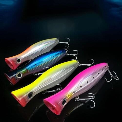 1Pcs Popper Fishing 3D Augen With Treble Hooks 12Cm 42G Topwater Hard Lure Soft Plastic Isca Artificial Fishing Lure Tackles