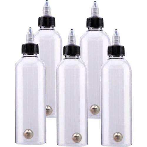 10pcs 30/50/60/120/250ml Recyclable Clear Tattoo Airbrush Ink Pigment Recyclable Squeezable Paint Empty Bottles