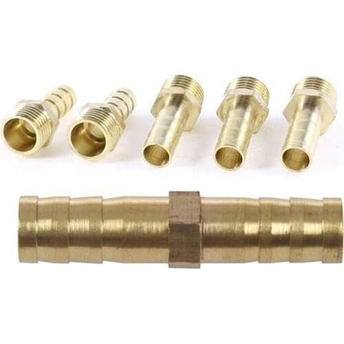 LBER 10Pcs 1/4Inch PT Male Thread to 8mm Hose Barb Brass Straight Coupling Fitting & Inner Dia Air Gas Straight Hose Pipe Barb C
