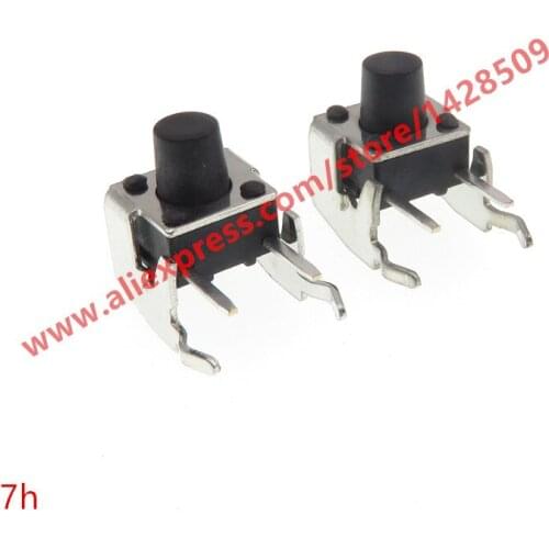 100pcs/lot Tact Switch 6*6*7mm Horizontal with Bracket Tactile Push Button Switches Micro Switch