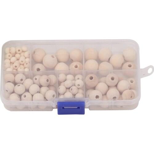 148 Pieces 6 8 10 12 14mm Unfinished Natural Beehive Shape Spacer Beading Wooden Beads DIY