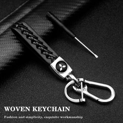 2Pcs Car Braided Rope Leather Keychain Fashion New Car Decoration for Mitsubishi Asx Outlander Xl l200 Auto Accessories Keychain
