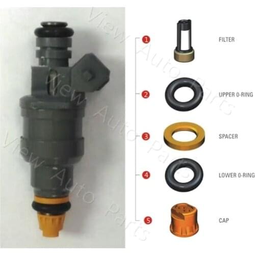 4 Set Fuel Injector Repair Kit for Ford Contour Escort 2.0 FJ234 F6RZ9 F593AC Plastic Cap Micro Filter Seal orings VD-RK-0003