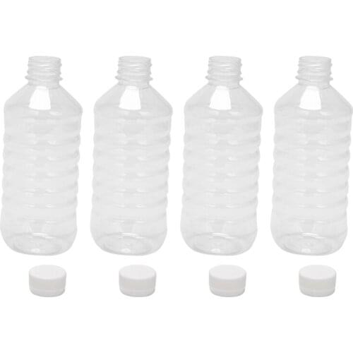 40Pcs Empty PET Plastic Juice Bottles - 16 Oz Reusable Clear Milk Bulk Containers with White Tamper Evident Caps