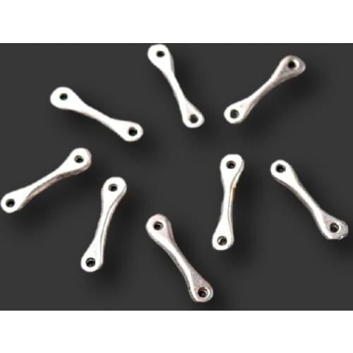 50pcs Silver Plated Bone Connectors Retro Bracelet Necklace Metal Accessories DIY Charms For Jewelry Crafts Making 21*5mm A2294