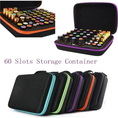60pcs Bottles Storage Essential Oil Carrying Case Perfumes Travel Makeup Bag
