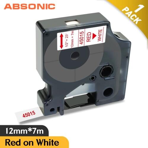 Absonic 45015 Tape For DYMO D1 Tape Label Tapes 12mm 45014 Industrial Tape Cassette For DYMO LabelWriter 450 Duo COLORPOP Maker