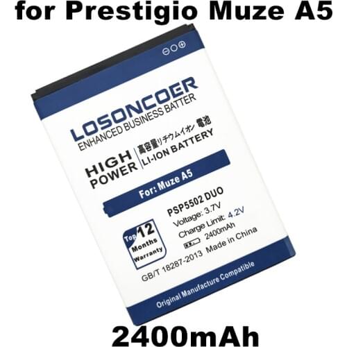 LOSONCOER 2400mAh For Prestigio Wize N3 Prestigio Muze A5 PSP5502 PSP3507 PSP 5502 DUO MultiPhone PSP5502 DUO PSP 5502 Battery